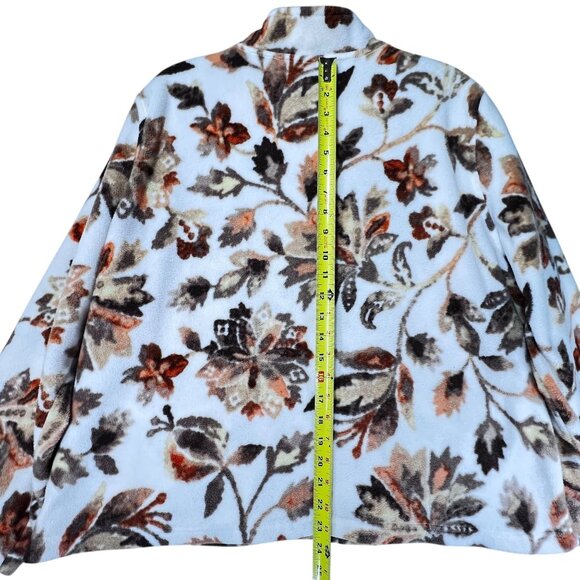 Alfred Dunner Floral Full Zip Fleece Jacket Rhinestone Sparkles PXL Leaves Fall - Picture 12 of 12